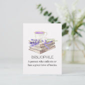 bibliofiele boekenliefhebber briefkaart (Staand voorkant)