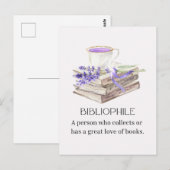 bibliofiele boekenliefhebber briefkaart (Voorkant / Achterkant)