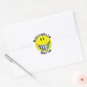 Bibliofiele glimlach ronde sticker (Envelop)