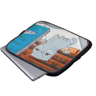 Bibliofiele kat-laptophoes laptop sleeve