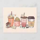 Bibliofielen en Cafeïne liefhebbers Briefkaart (Voorkant)