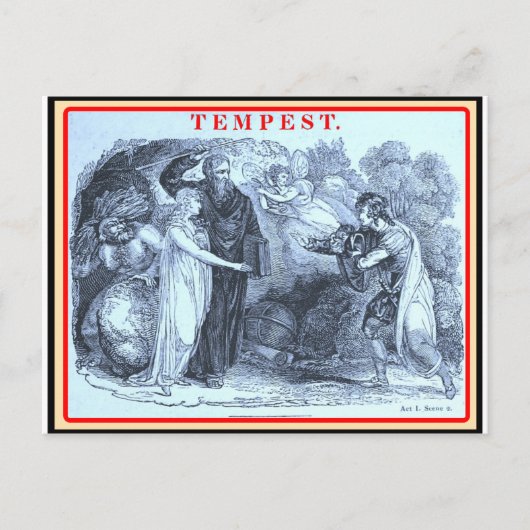 Bibliomanie: Shakespeare The Tempest Briefkaart (Voorkant)