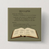 Bibliopfiel Vierkante Button 5,1 Cm (Voorkant)