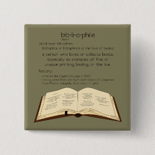Bibliopfiel Vierkante Button 5,1 Cm
