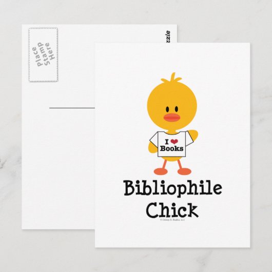 Bibliophile Chick Briefkaart (Voorkant / Achterkant)