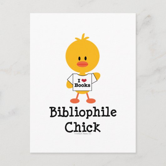 Bibliophile Chick Briefkaart (Voorkant)