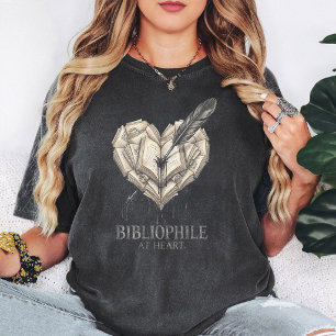 Bibliophile Hart Boeken Ganzepen Inktspatten T-shirt