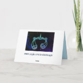 bibliotheca de schalen zodiaal wenskaart kaart (Achterkant)