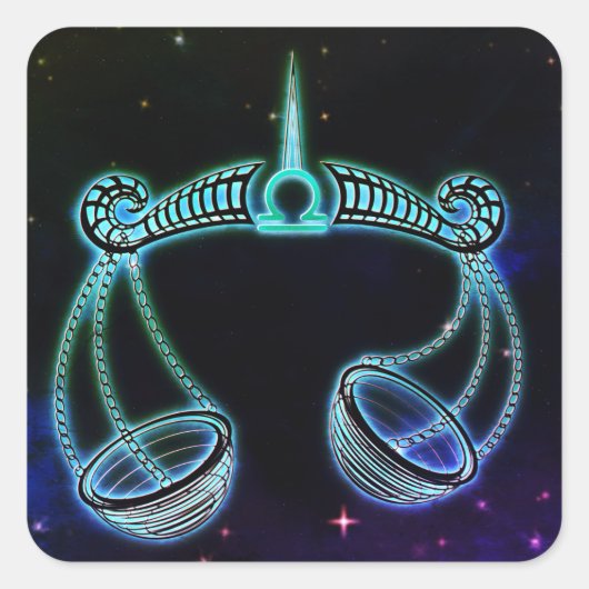 bibliotheca de schubben zodiastickers vierkante sticker (Voorkant)