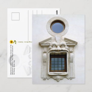 Bibliotheca Hertziana's raam. Rome, IT-briefkaart Briefkaart