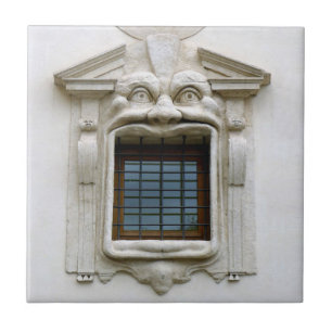 Bibliotheca Hertziana's raam. Rome, keramisch tege Tegeltje