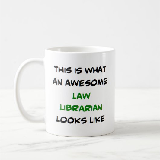 bibliothecair recht, geweldige koffiemok (Links)