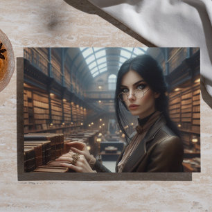 Bibliothecaresse Steampunk Antieke Victorian Lady Tissuepapier