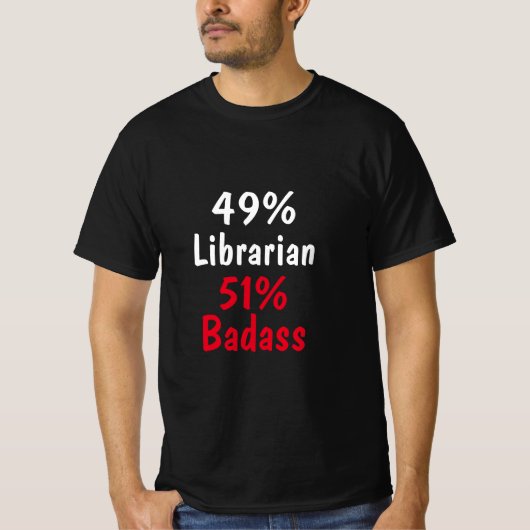 Bibliothecaris Badass T-shirt (Voorkant)