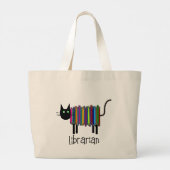 Bibliothecaris boek kat grote tote bag (Achterkant)
