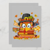 Bibliothecaris Boek Lezer Grappige Kalkoen Thanksg Feestdagenkaart (Voorkant / Achterkant)