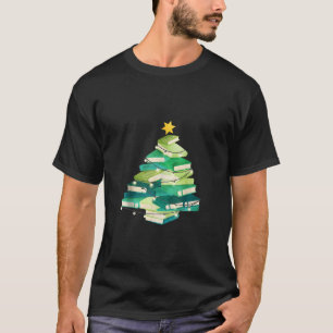 Bibliothecaris Boek Lover Kerstboom Lichten Merry T-shirt