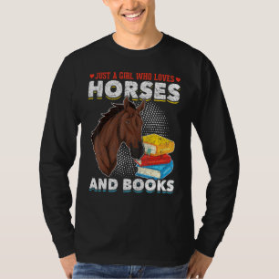 Bibliothecaris Boekenwurm Meisjes Paardenboek Dier T-shirt
