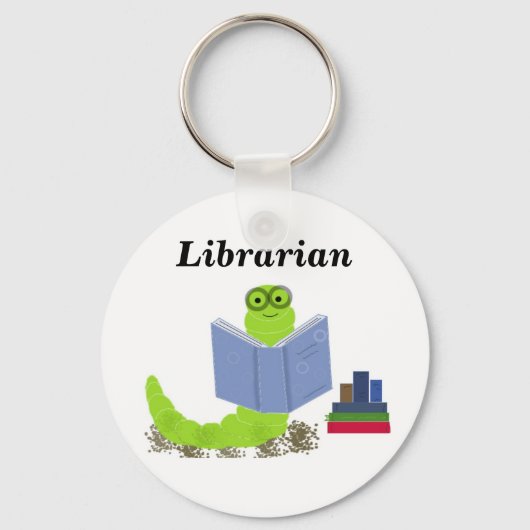Bibliothecaris - Boekenwurm Sleutelhanger (Voorkant)