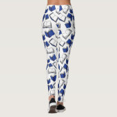 Bibliothecaris Boeklezer Blauw en Wit Boeken Patro Leggings (Achterkant)