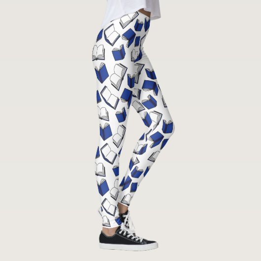 Bibliothecaris Boeklezer Blauw en Wit Boeken Patro Leggings (Rechts)