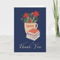 Bibliothecaris Dank u Kerstmis Poinsettias