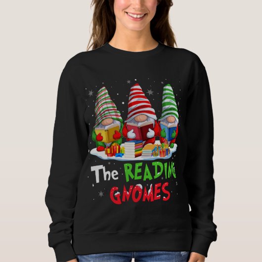 Bibliothecaris De Lezing Gnomen Kerstmis Grappig v Trui (Voorkant)