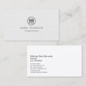 Bibliothecaris Elegant Books Icon Publishing Visitekaartje (Voorkant / Achterkant)