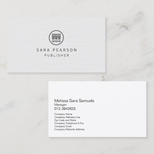 Bibliothecaris Elegant Books Icon Publishing Visitekaartje (Voorkant / Achterkant)