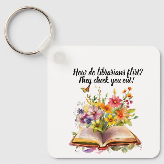Bibliothecaris en Boeken Sleutelhanger  (Voorkant)