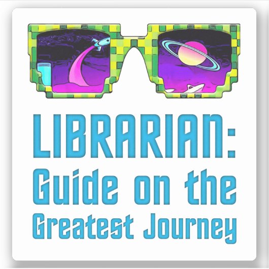 Bibliothecaris: Gids op de Grootste Reis Sticker (Voorkant)