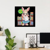 🐰📚 Bibliothecaris-in-opleiding Ster – Konijnened Poster (Thuiskantoor)