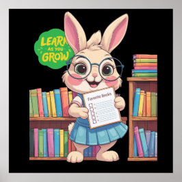 🐰📚 Bibliothecaris-in-opleiding Ster – Konijnened Poster