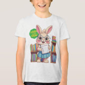 🐰📚 Bibliothecaris-in-Opleiding Ster – Konijnened Tri-Blend Shirt (Voorkant)
