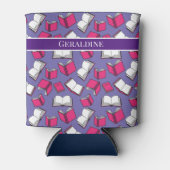 Bibliothecaris Leraar en Boekenwurm Roze Boeken On Blikjeskoeler (Voorkant)