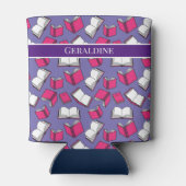 Bibliothecaris Leraar en Boekenwurm Roze Boeken On Blikjeskoeler (Achterkant)