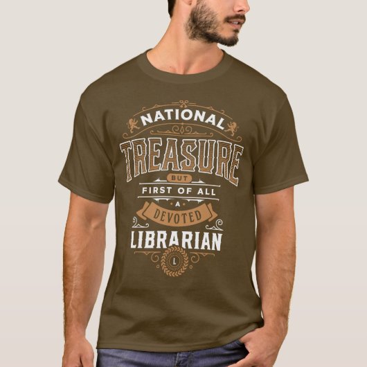 Bibliothecaris National Treasure Elegant appreciat T-shirt (Voorkant)