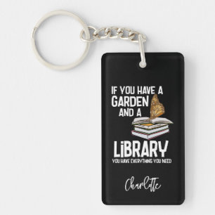 Bibliothecaris Nerd en Tuinders Gepersonaliseerd Sleutelhanger