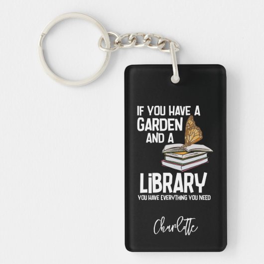 Bibliothecaris Nerd en Tuinders Gepersonaliseerd Sleutelhanger (Voorkant)
