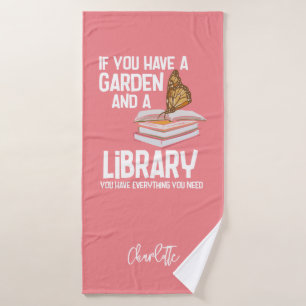 Bibliothecaris Nerd en Tuinier Swag Persoonlijk Badhanddoek