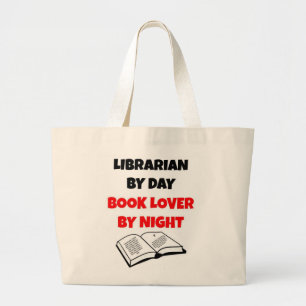 Bibliothecaris per dag boek liefhebber bij nacht grote tote bag