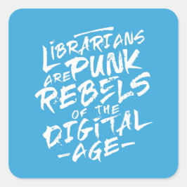 Bibliothecaris Punk Rebel 80s Stijl Vierkante Sticker