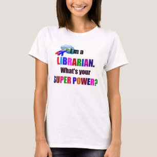 Bibliothecaris Superheld - Kleurrijke Tekst Ontwer T-shirt