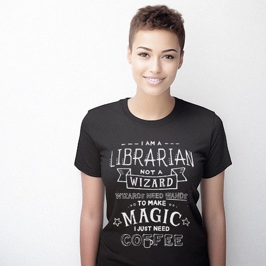 Bibliothecaris Tovenaar Koffie Slim Grappig T-shirt