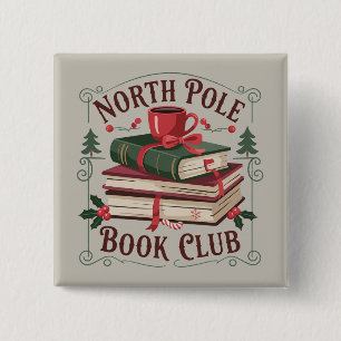 Bibliothecaris van de Boekclub Noordpool Boeken Le Vierkante Button 5,1 Cm