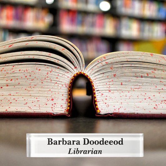 Bibliothecaris wit acryl naambordje