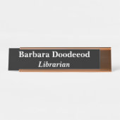 Bibliothecaris Zwart Bureau Naambordje (Voorkant)