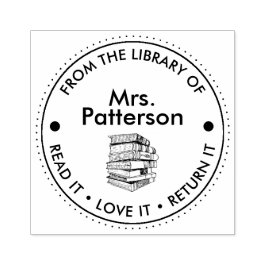 Bibliothecarissen Lees het, hou ervan, geef het te Rubberstempel