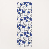 Bibliothecarist Boeklezer Blauw Wit Yoga Mat (Voorkant)