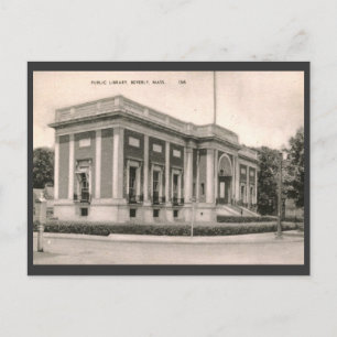 Bibliotheek, Beverly, MA Vintage Briefkaart